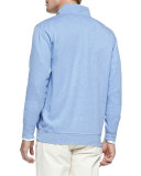 Cotton-Blend 1/2-Zip Pullover, Elixir Blue