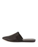 Nadette Pointed-Toe Flat Slide, Black
