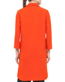3/4-Sleeve Mid-Length Coat, Rust