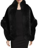 Mink & Fox Fur Topper Jacket, Black
