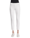 Ponte Ankle Pants, White 