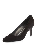 Tessa Suede Mid-Heel Pump