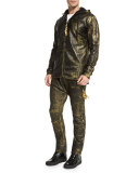 Gold-Coated Zip-Up Hoodie, Gold