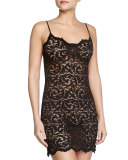 Boudoir Sheer Lace Chemise, Black