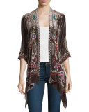 Dani Velvet Draped Cardigan 