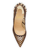 Guni Knotted 100mm Red Sole Pump, Marron Glace