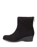 Andy Quilted Demi-Wedge Boot, Black