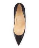 Apostrophy Pointed Red-Sole Pump, Black