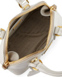 Mini Saffiano Promenade Bag, White (Talco)