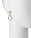 Opal & Rock Crystal Drop Earrings