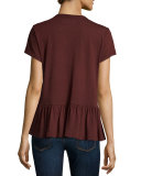 The Ruffle Tee, Dark Wine
