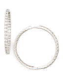 46mm White Gold Diamond Hoop Earrings, 7.57ct