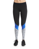 Colorblock Cycling Pants, Black/Cobalt/Chalk