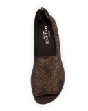 Eadan Open-Toe Laser-Cut Flat, Bronze Oasis