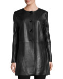 Basic Long Leather Jacket
