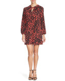 Animal-Print Twisted-Neck Shift Dress 