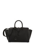 Downtown Cabas Small Satchel Bag, Black/White