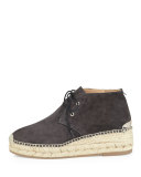 Geneva Suede Platform Espadrille, Asphalt