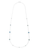 Rock Candy Station Necklace in Blue Star, 42"
