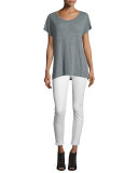 Prince Mid-Rise Skinny Ankle Pants, Chalk