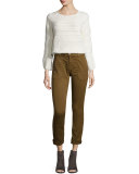 Sally Cropped Jeans, Khaki