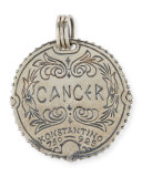 Cancer Carved Zodiac Pendant with Diamond