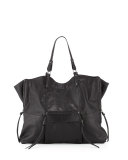 Everette Leather Tote Bag, Black
