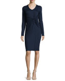 Kyle Long-Sleeve Twist-Front Dress