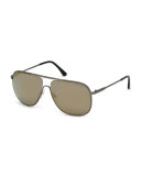 Dominic Aviator Sunglasses, Gunmetal