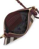 Peyton House Check & Leather Clutch Bag, Mahogany Red