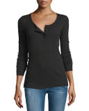 Long-Sleeve Henley Tee
