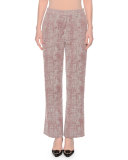 Fantasy Straight-Leg Ankle Pants, Ash Rose/Winter Sky