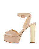 Lavinia Patent Platform Sandal, Blush