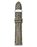16mm Printed Leather Watch Strap, Golden/Multi