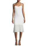 Havana Sweetheart-Neck Lace Dress, Summer White