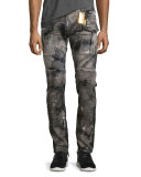 Tintin Long-Flap Moto Jeans, Black