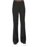 Flare-Leg Mid-Rise Pants, Black