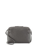 Intrecciato Messenger Bag, Gray