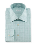 Micro-Check Windowpane Woven Dress Shirt, Sage