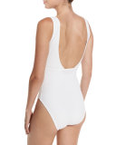 Delphine V-Neck Zip-Front One-Piece Swimsuit