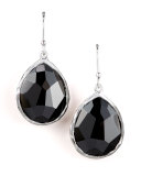 Small Teardrop Earrings, Black Onyx 