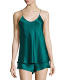 Bella Sleeveless Shorty Pajama Set, Emerald