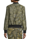 Paisley Bomber Jacket, Green