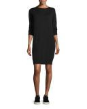 Crewneck Sweatshirt Dress, Black