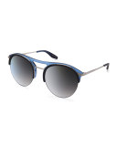 Aurora Plastic & Titanium Round Sunglasses