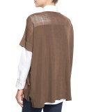 Short-Sleeve Side-Button Tunic, Plus Size  
