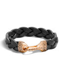 Men's Classic Chain Leather Bronze-Hook Bracelet