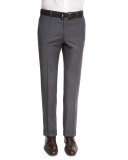 Genesis Slim-Fit Wool Trousers, Charcoal