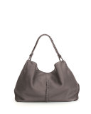 Cervo Large Shoulder Bag, Light Gray