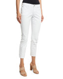 Organic Skinny Ankle Jeans, White 